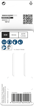 Hoja de sierra de calar Bosch PRO para madera dura de 83 mm, 2 unidades.